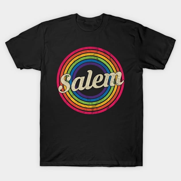 Salem - Retro Rainbow Faded-Style T-Shirt by MaydenArt